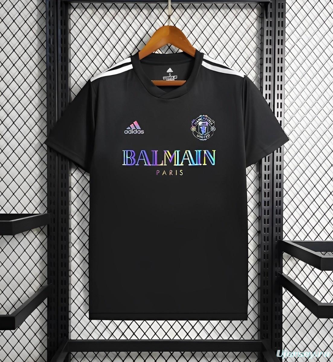 24/25 Manchester United x Balmain  Black Training Jersey