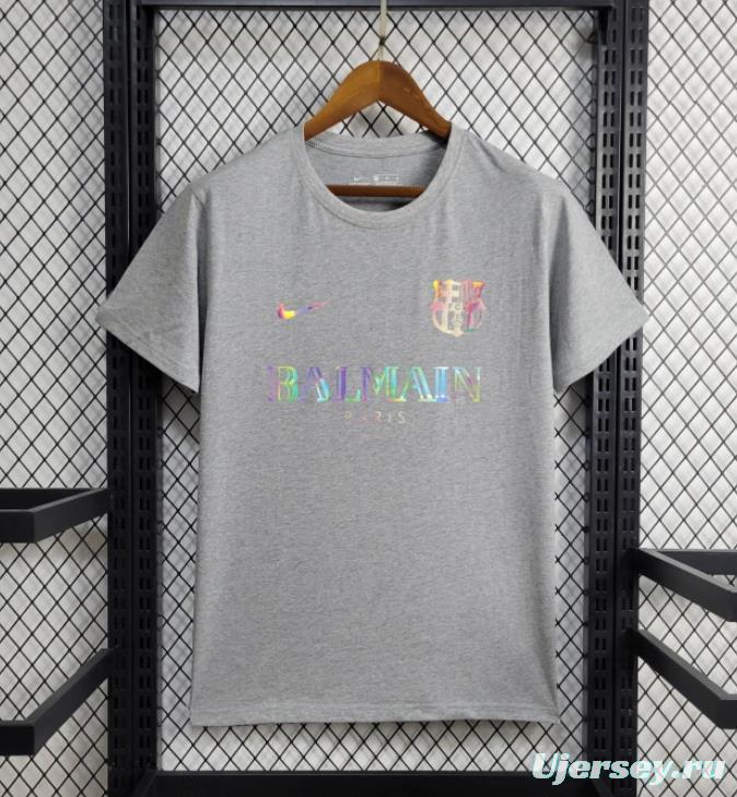 24/25 Barcelona x Balmain  Gray Training Jersey