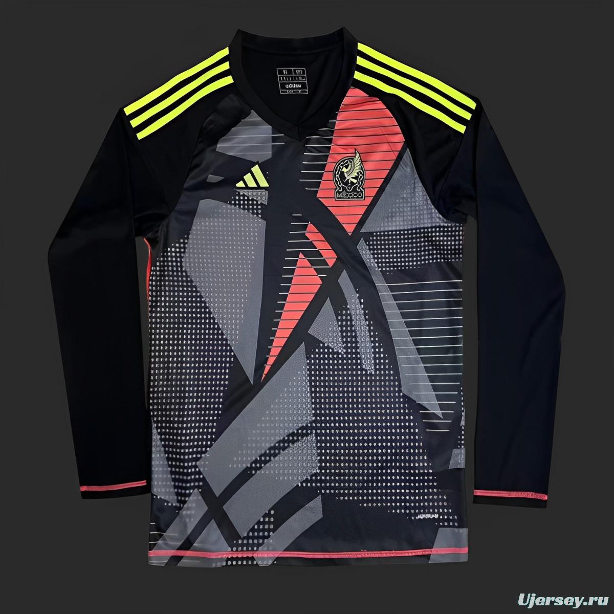 2024 Mexico Black Goalkeeper Long Sleeve Jersey