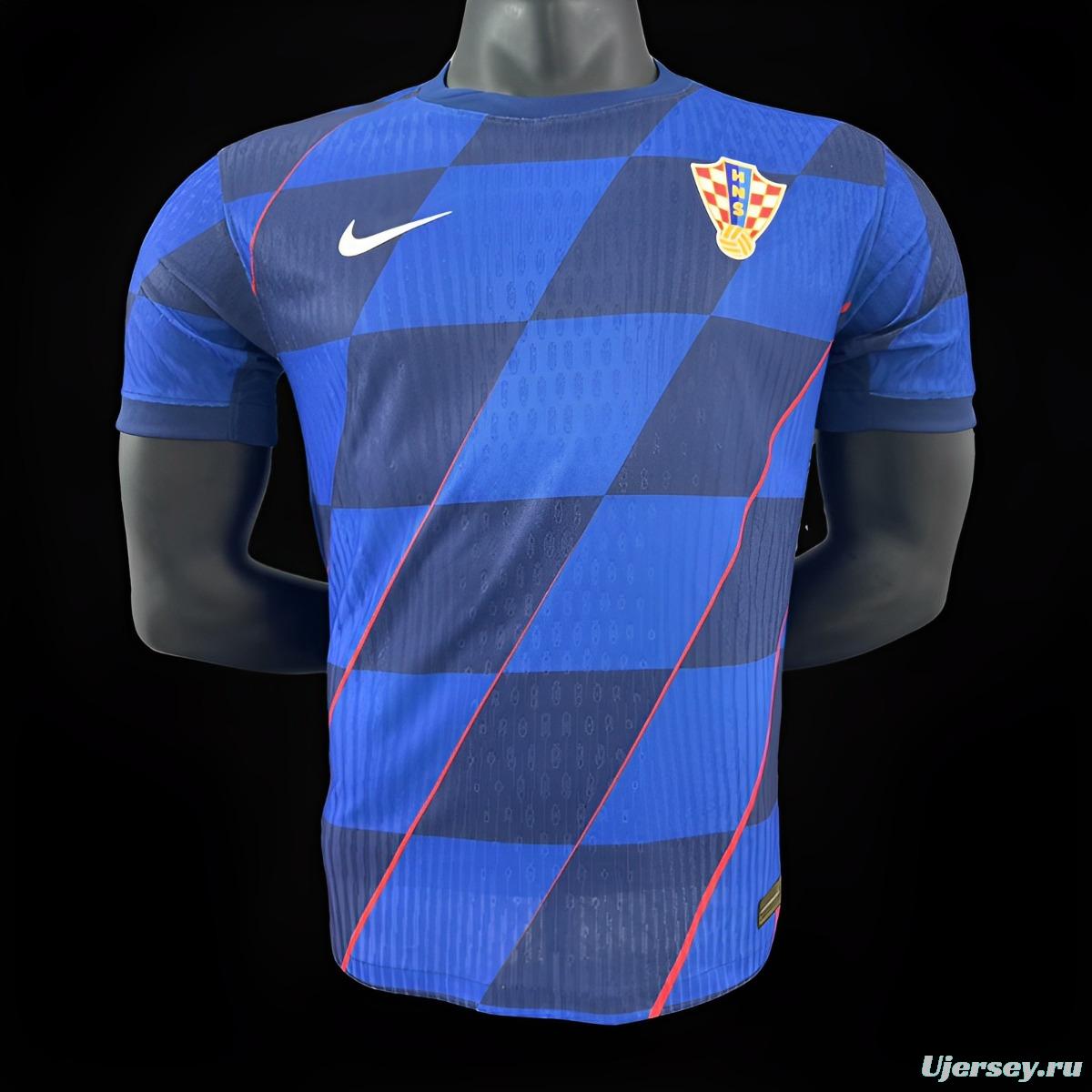 Player Version 2024 Croatia Away Blue Jersey