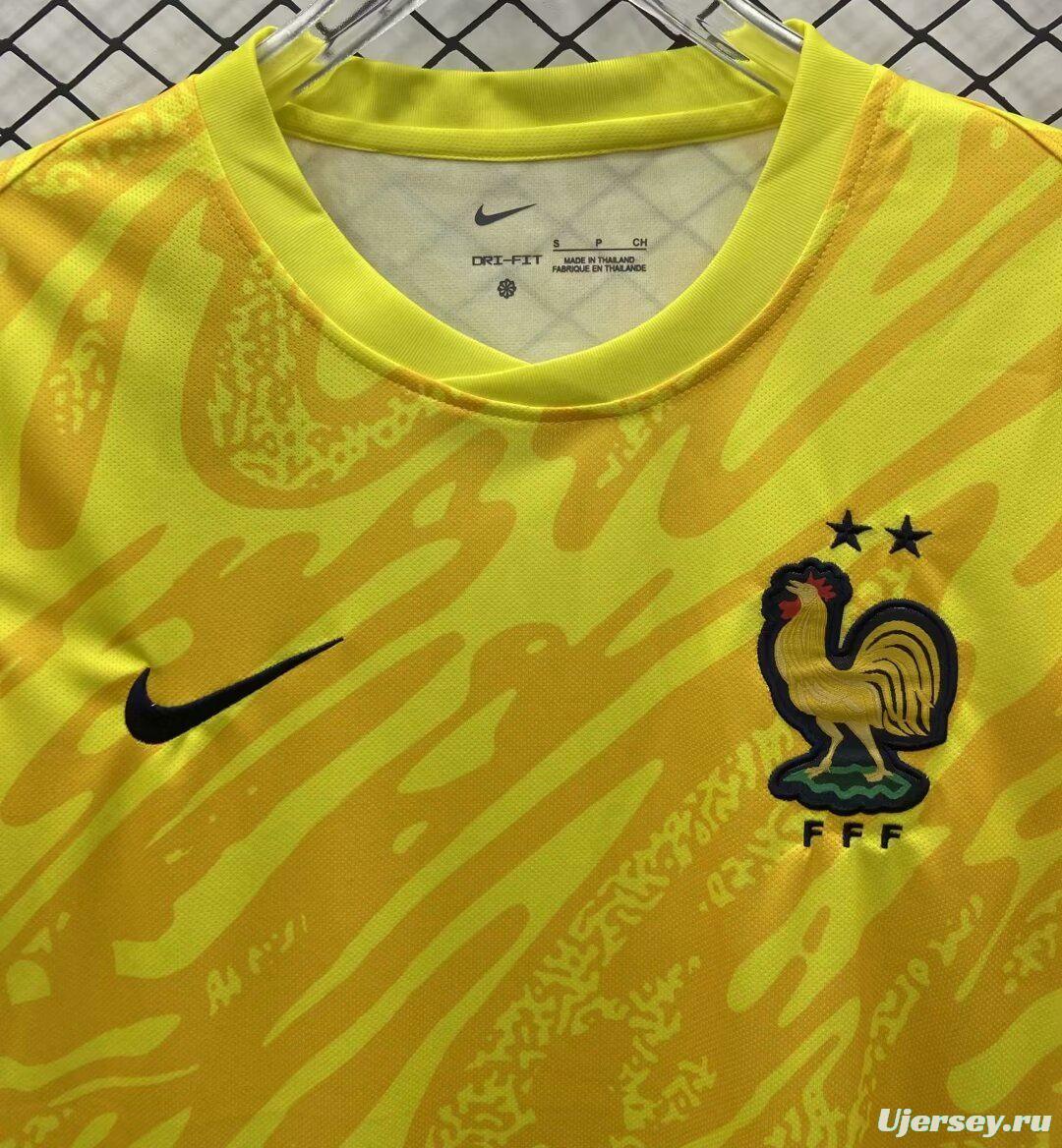 2024 France Yellow Goalkeeper Jersey