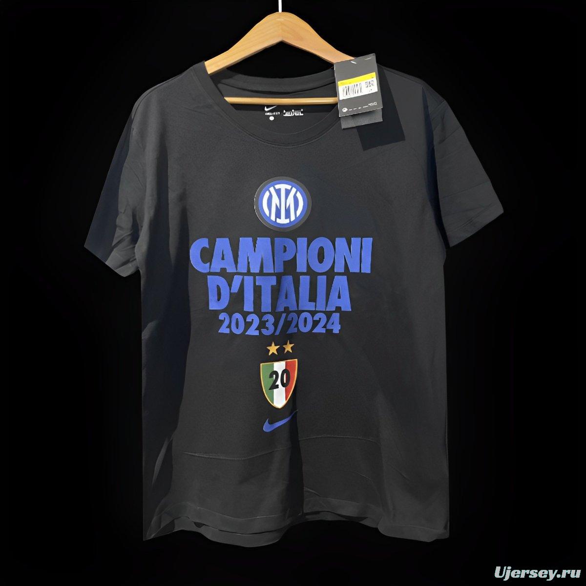 23/24 Inter Milan CAMPIONI D'ITALIA Black T-Shirts