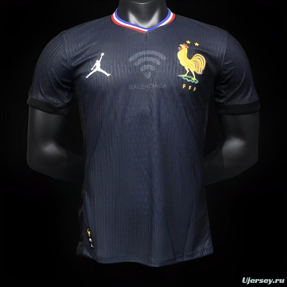 Player Version 2024 France x Balenciaga Navy Special Jersey