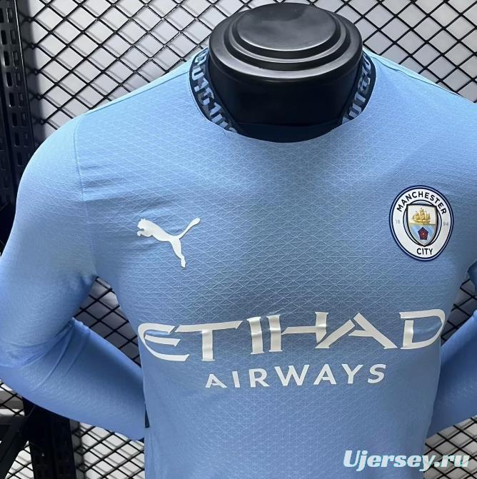 Player Version 24/25 Manchester City Home Long Sleeve Jersey