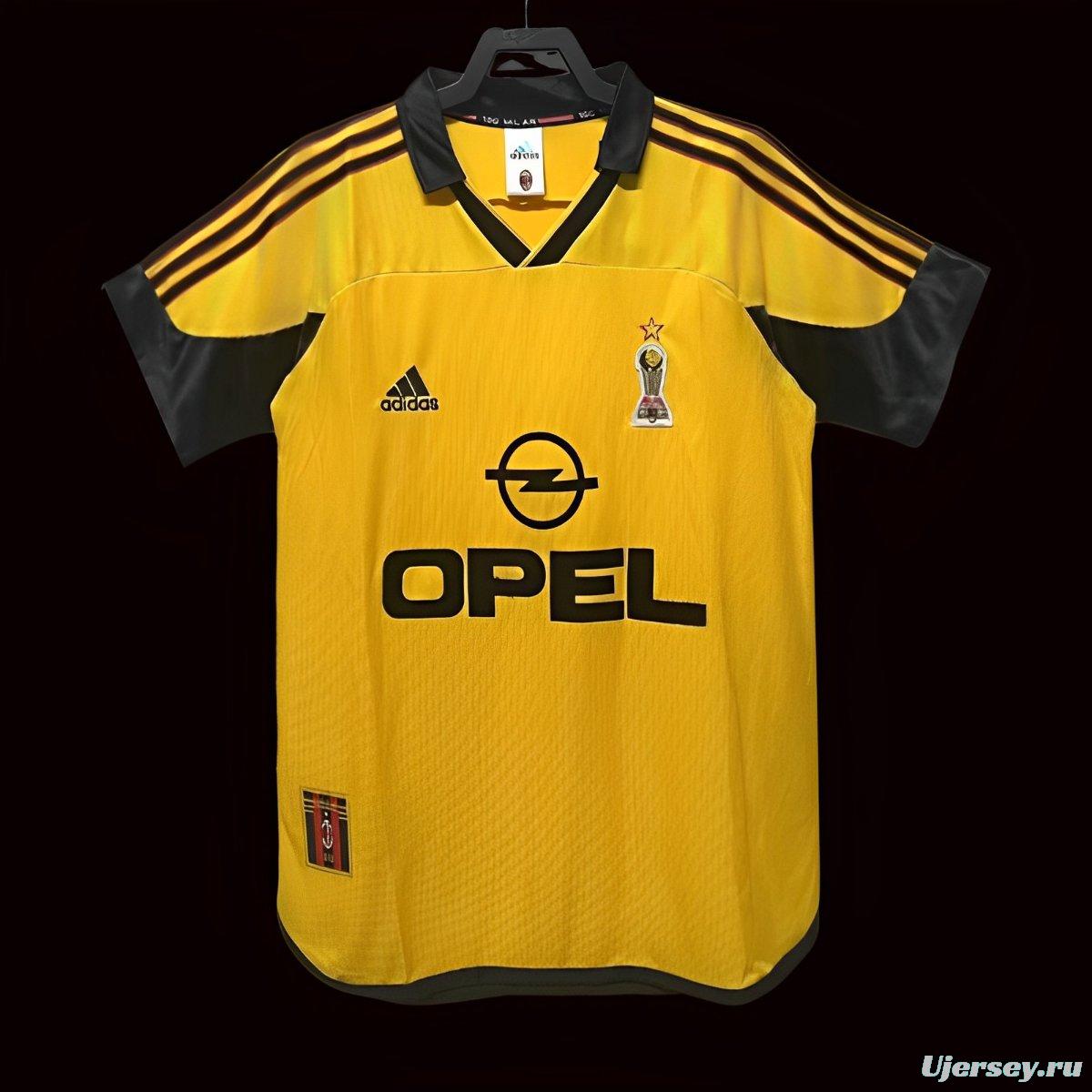 Retro 99/00 AC Milan Away Yellow Jersey