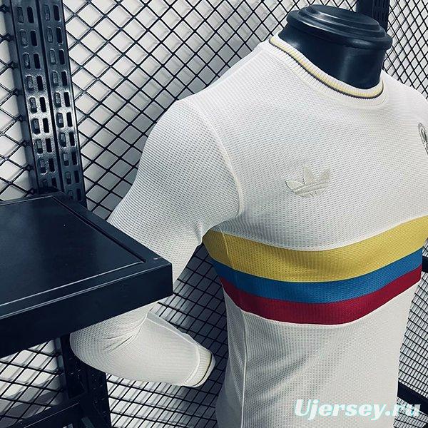 Player Version 2024 Colombia White 100Th Anniversary Long Sleeve Jersey