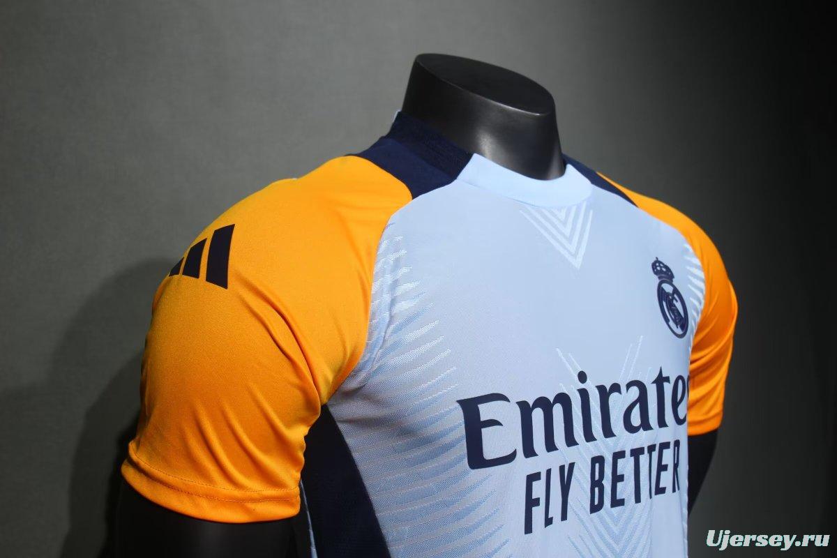 Player Version 24/25 Real Madrid Light Blue/Yellow Pre-Match Jersey