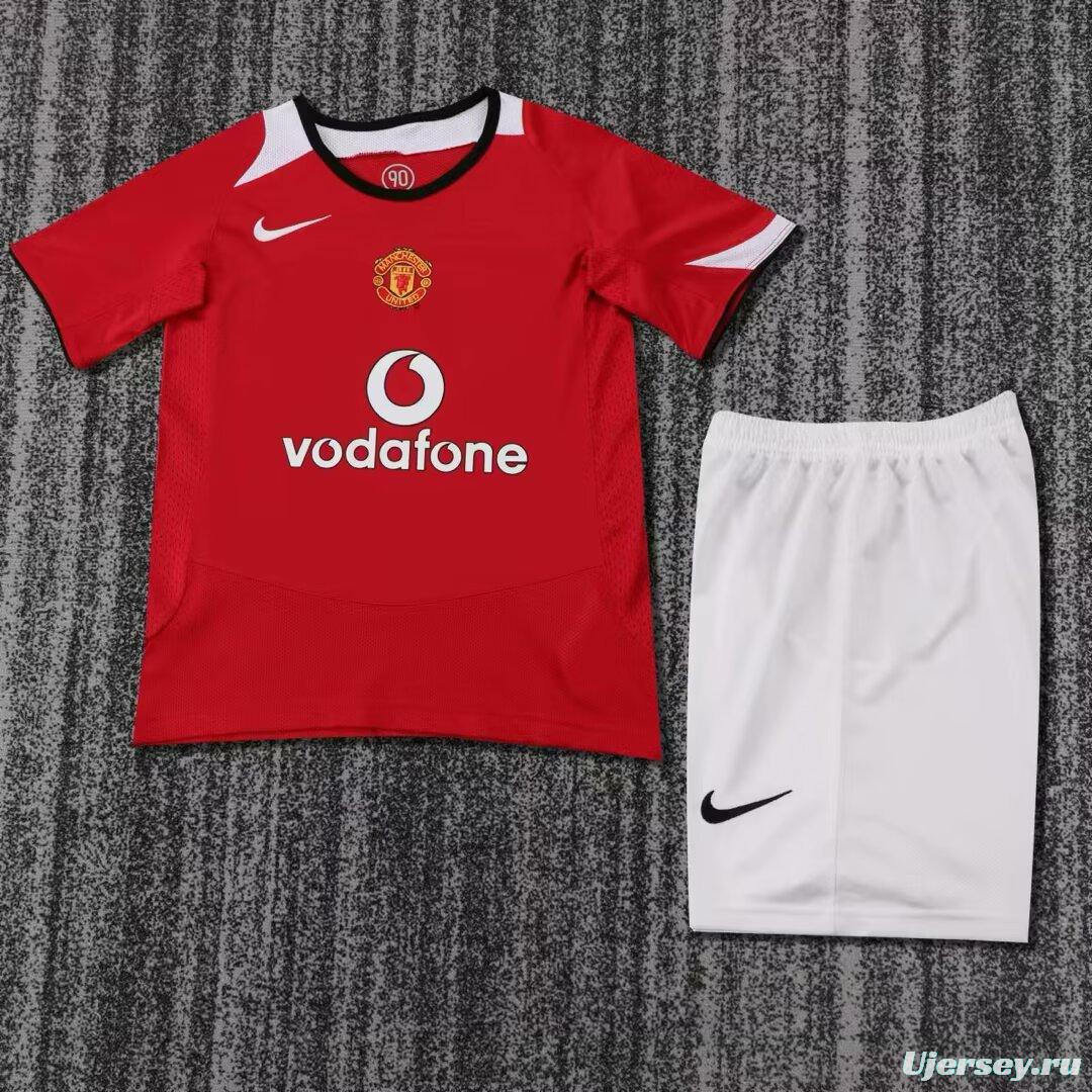 Retro Kids 04/06 Manchester United Home Jersey