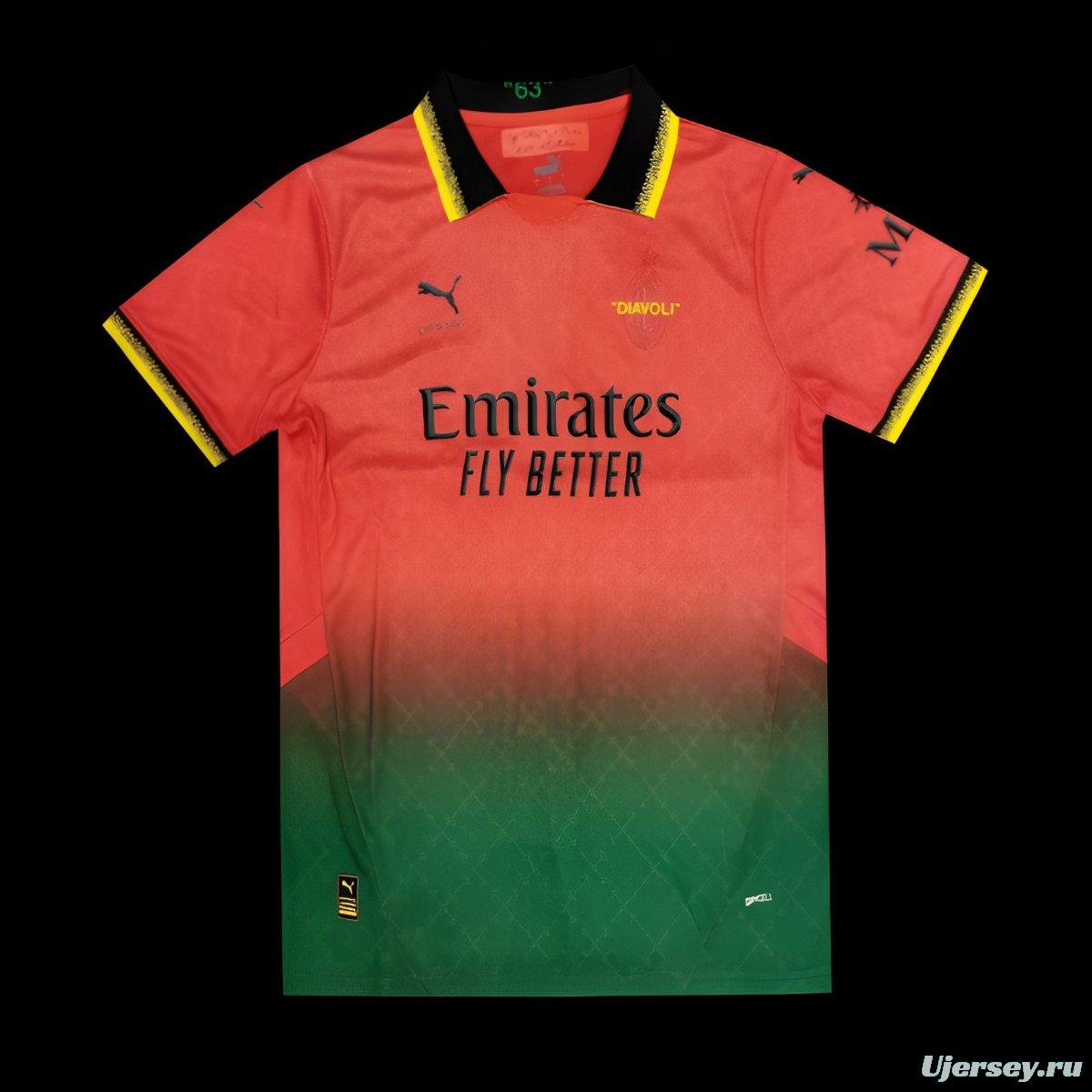 25/26 AC Milan x OFFWHITE Red Special Jersey