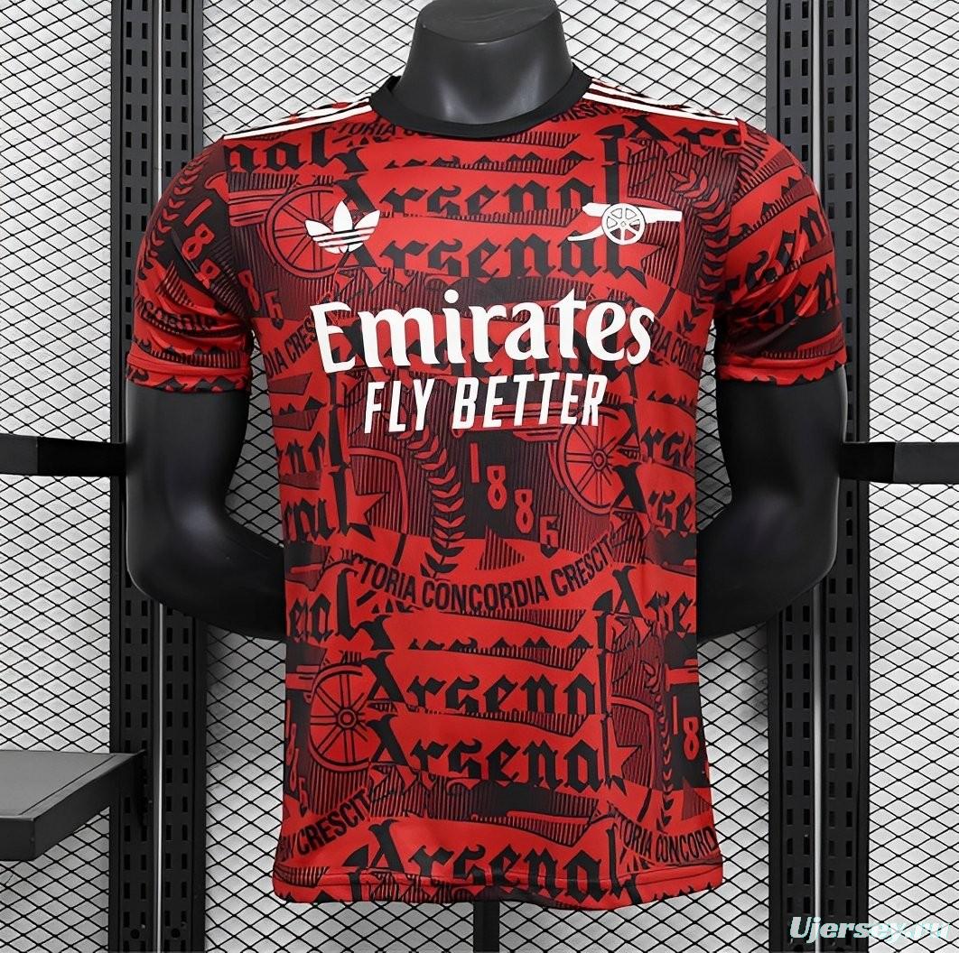 25/26 Player Version Arsenal Adidas Original Training Red/Black Jersey
