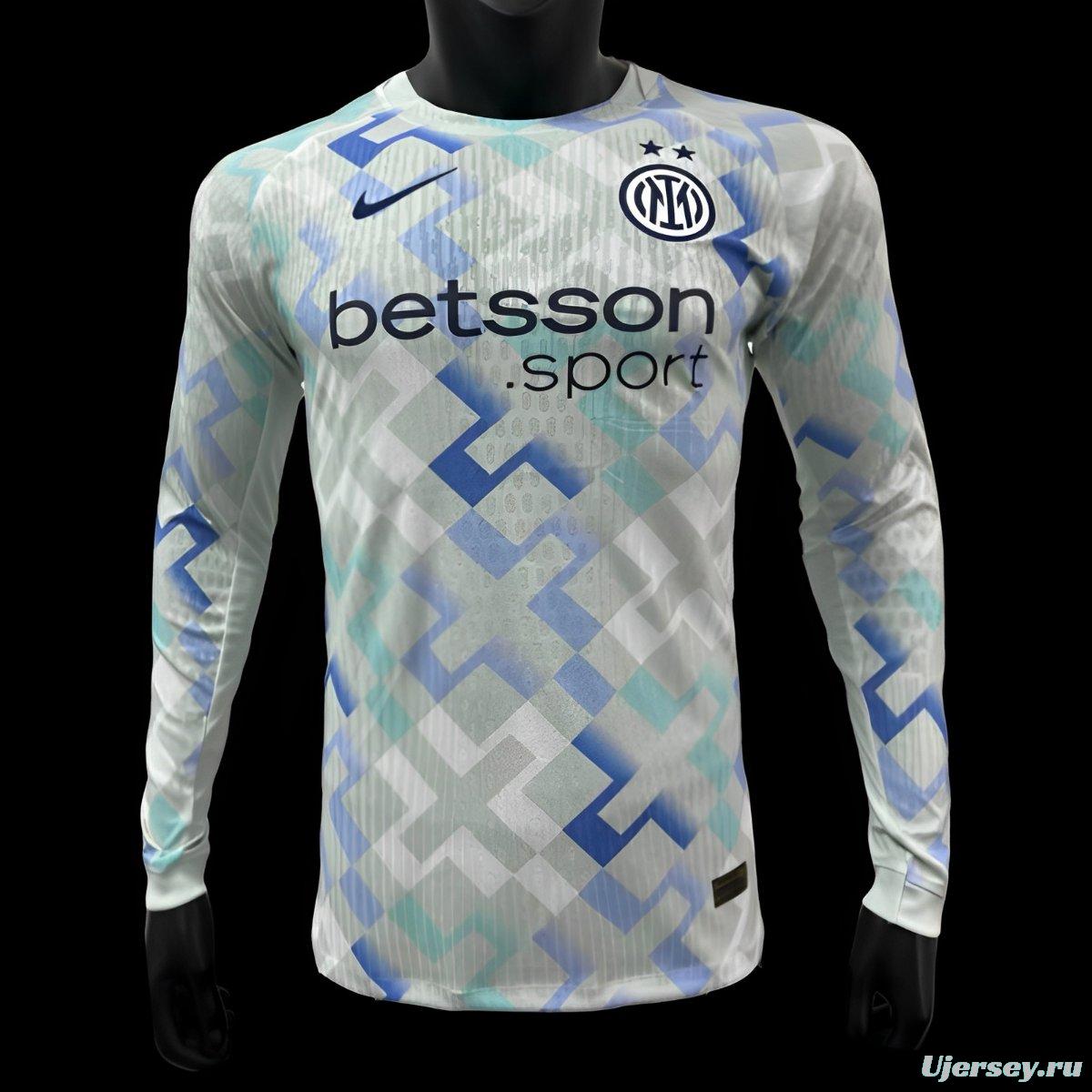 Player Version 25/26 Inter Milan Away WHITE Long Sleeve Jersey