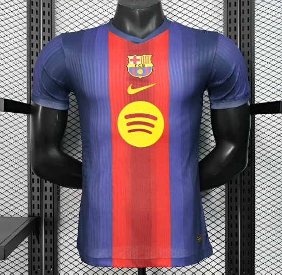 Player Version 25/26 Barcelona Blue and Red Striped with Spotify Sponsor Jersey