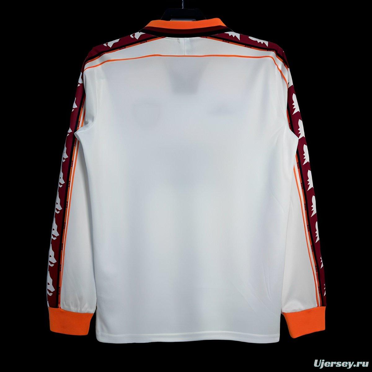Retro 98/99 Roma Away White  Long Sleeve Jersey