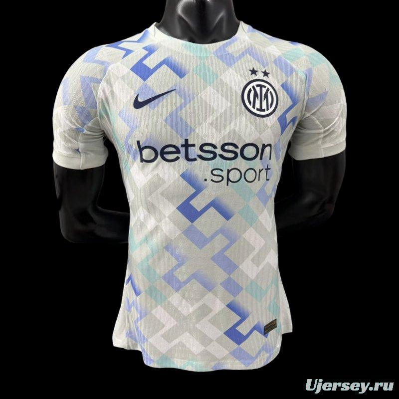 Player Version 25/26 Inter Milan Away White Jersey With Sponsor