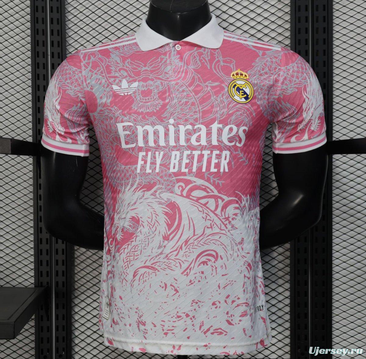 Player Version 25/26 Real Madrid Pink with Dragon Pattern Jersey