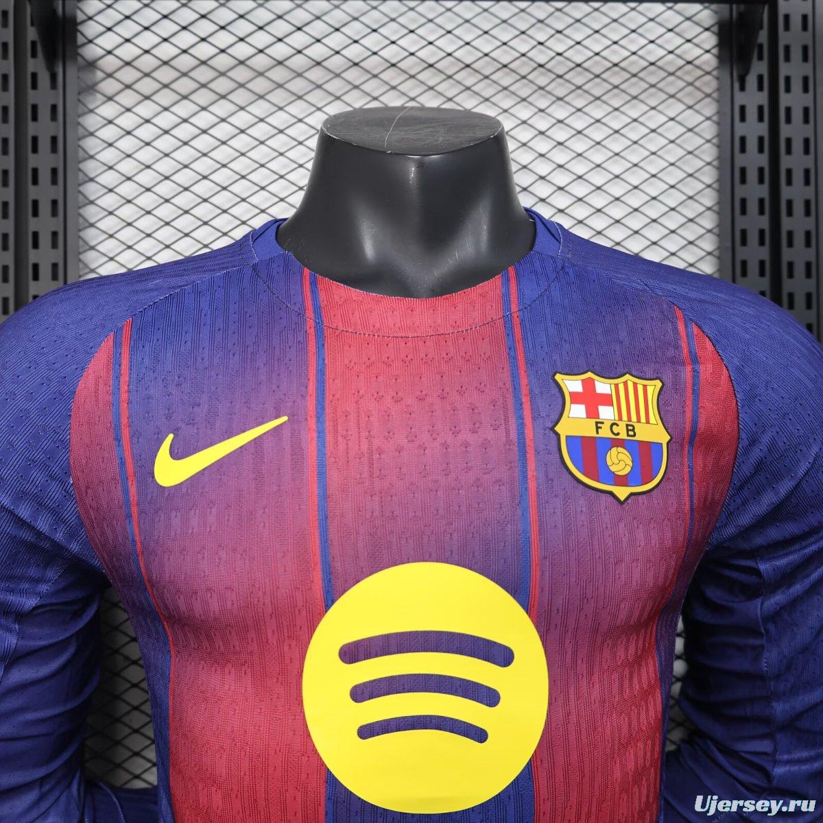 Player Version 25/26 Barcelona Home Long Sleeve Jersey