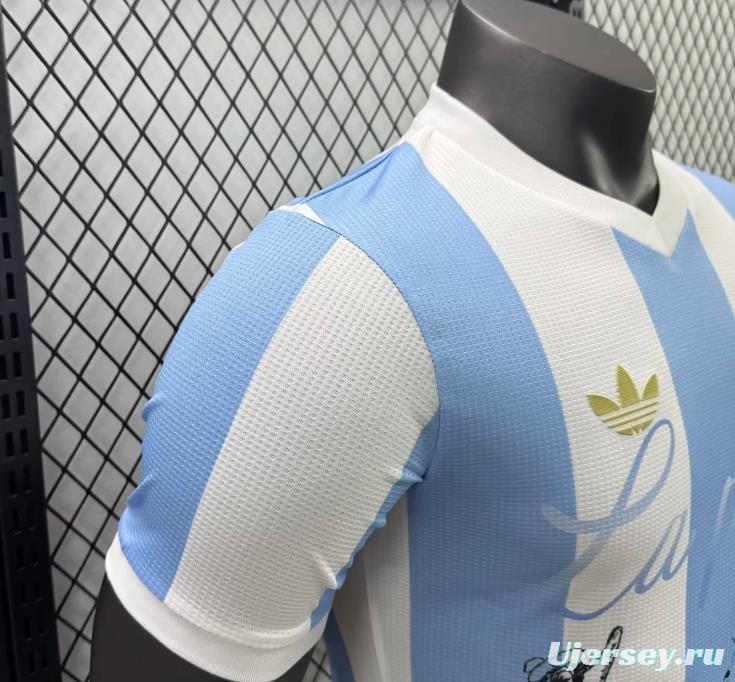 Player Version 2025 Argentina Home Sky Blue with Messi Celebration Print Jersey