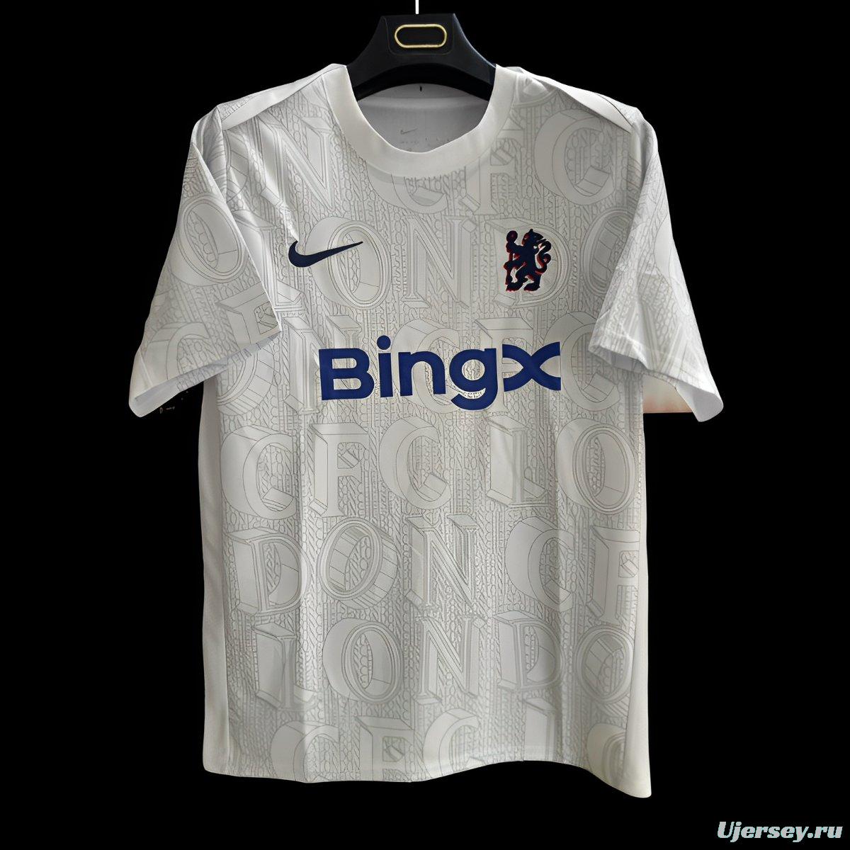 25/26  Chelsea Pre-match Jersey  LONDON Typography Pattern