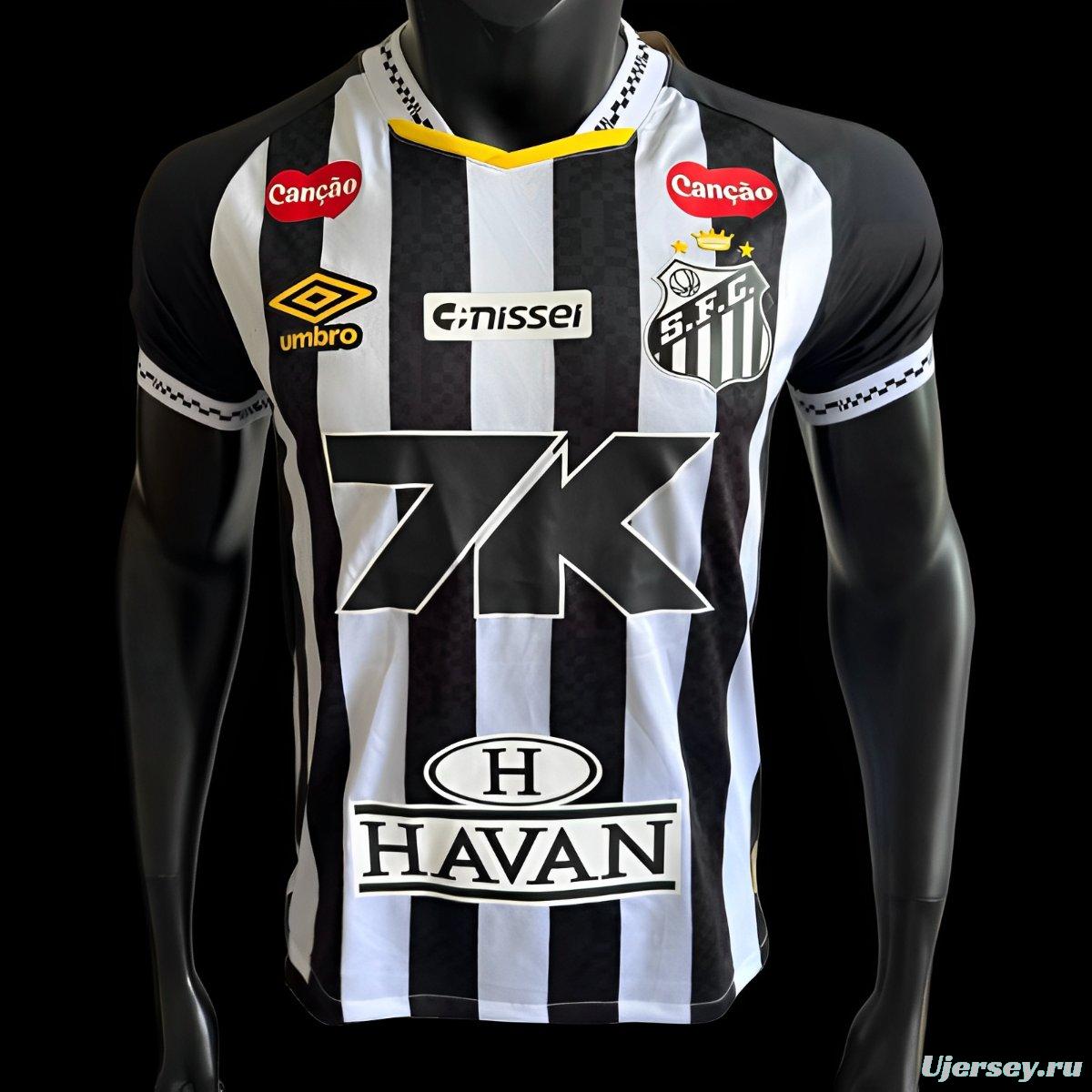 Player Version 25/26 Santos Away Jersey With Full Sponsors