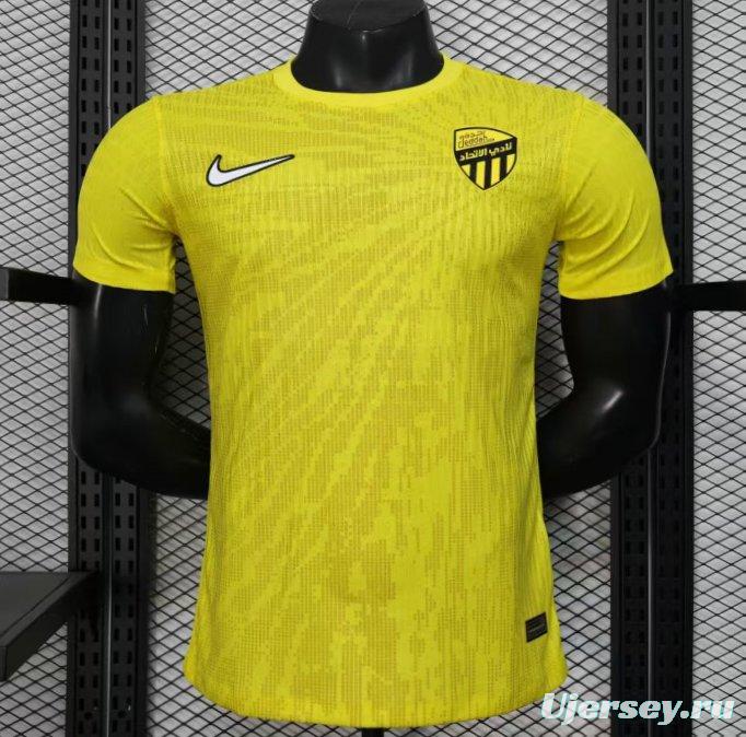 Player Version 25/26 Al-Ittihad Jeddah Yellow with Vertical Stripe Pattern Jersey