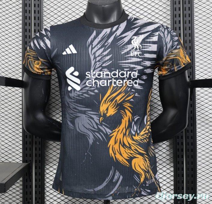 Player Version 25/26 Liverpool Dark Grey with Golden Phoenix Pattern Jersey