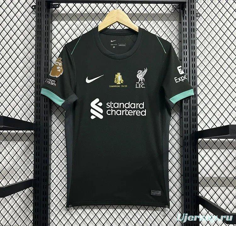 24/25 Liverpool Away Black Jersey With Champion Printing
