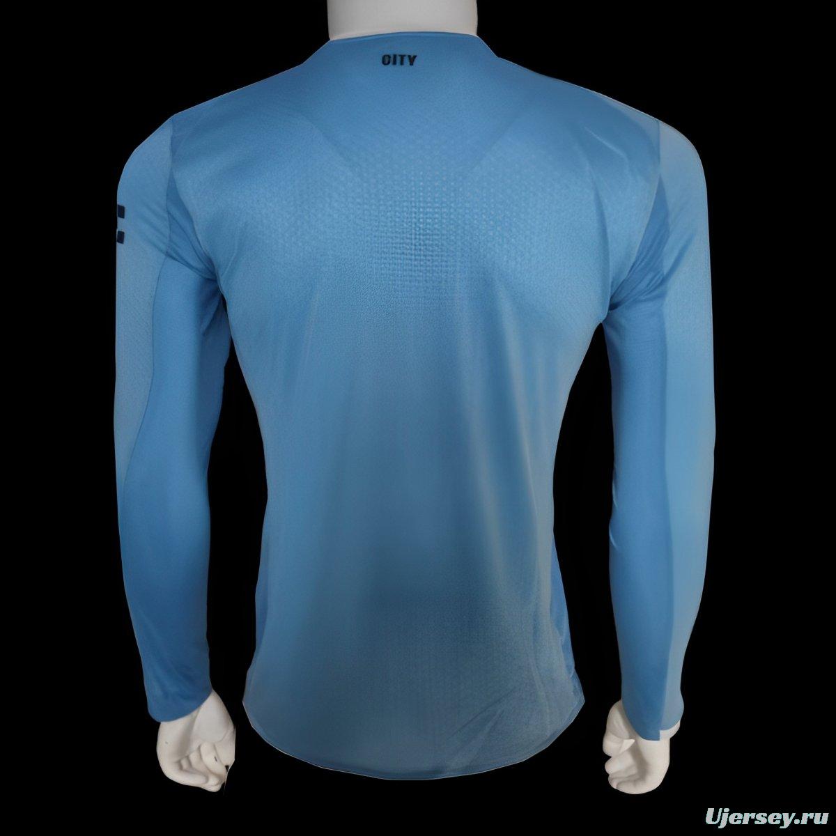 Player Version 25/26 Manchester City Home Long Sleeve Jersey