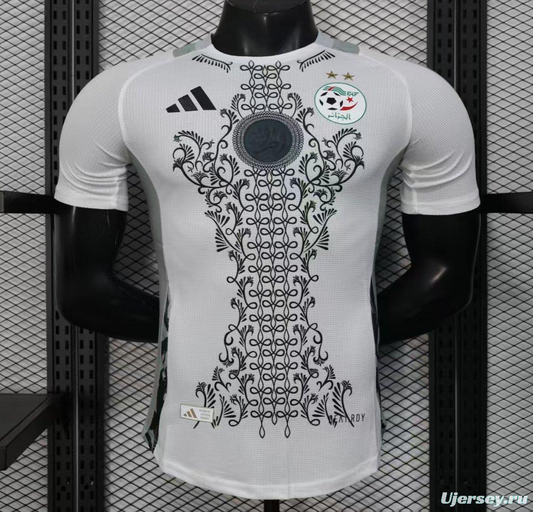 Player Version 2025 Algeria White with Traditional Pattern Jersey