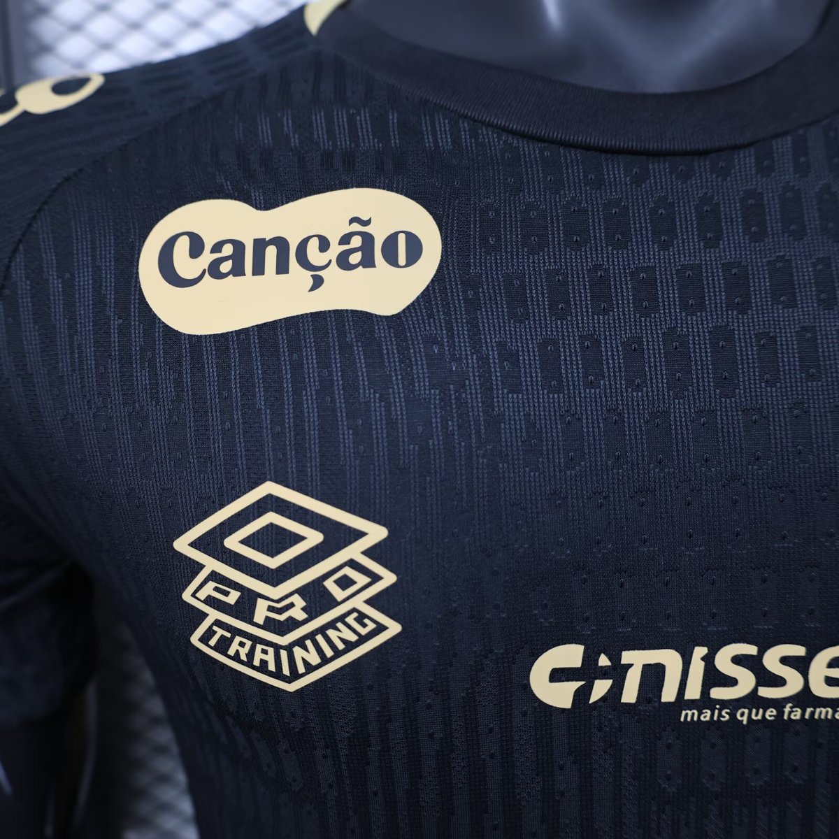 Player Version 25/26 Santos FC Black with Textured Pattern Jersey With Full Sponsors