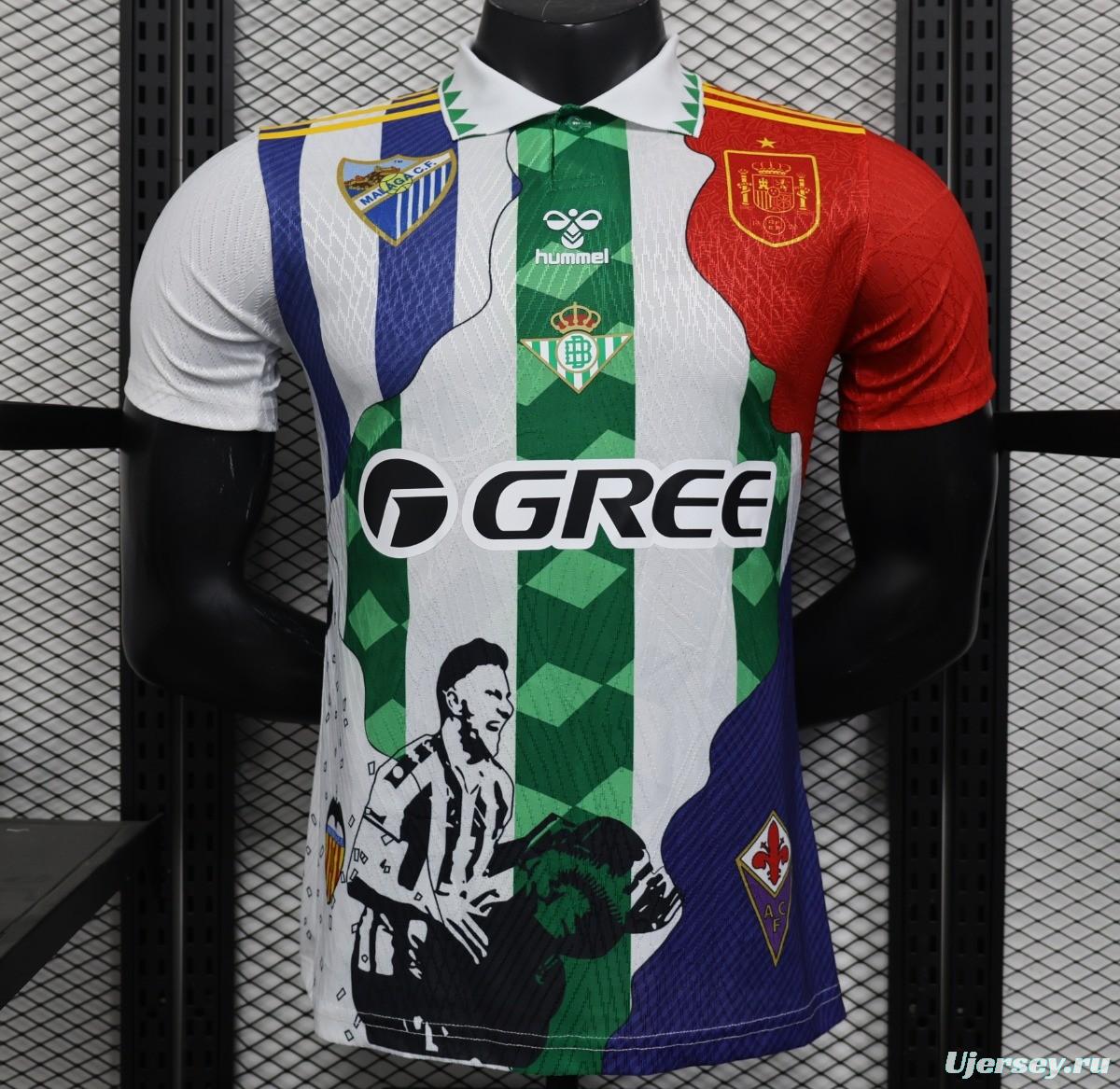 Player Version 25/26 Real Betis Multi-Club White with Colorful Tribute Patchwork Jersey