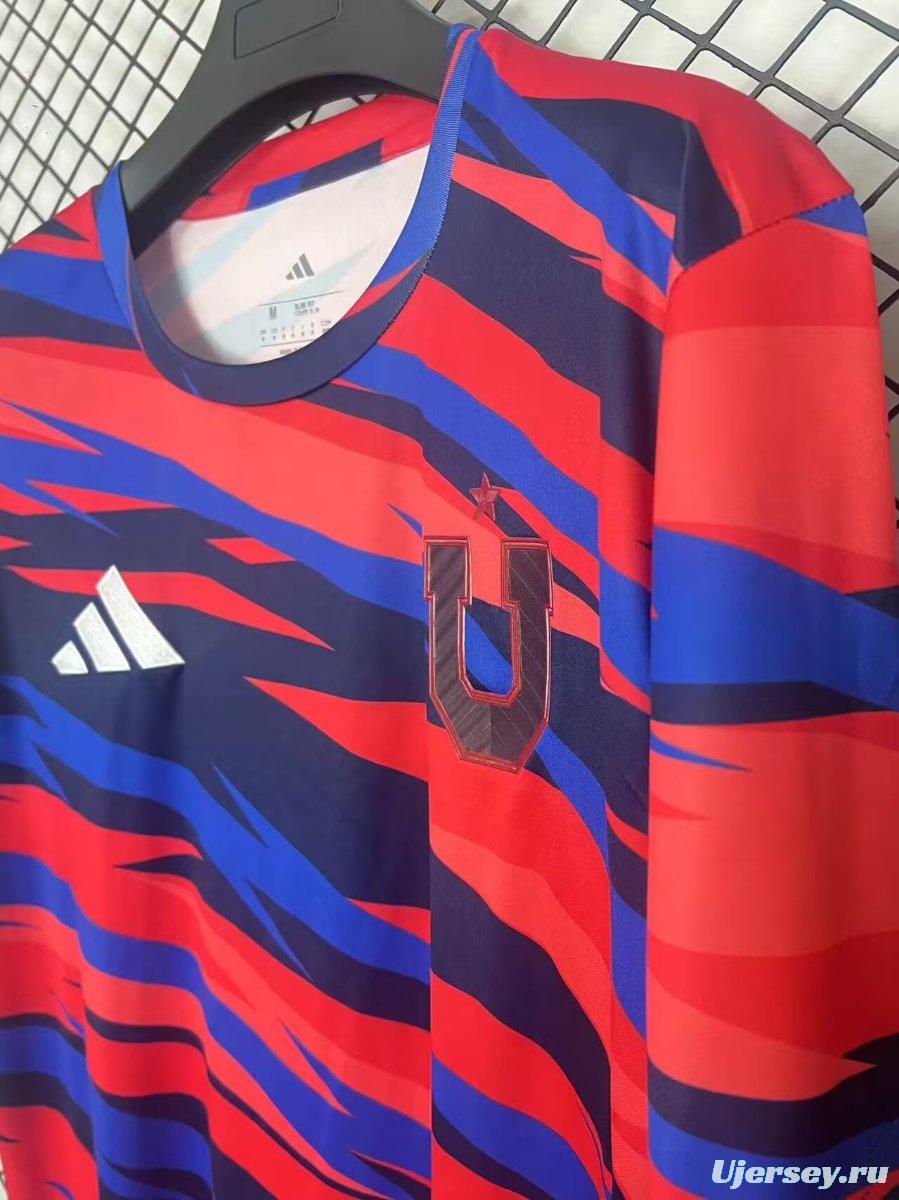 25/26 Club Universidad de Chile Blue/Red Pre-Match Jersey