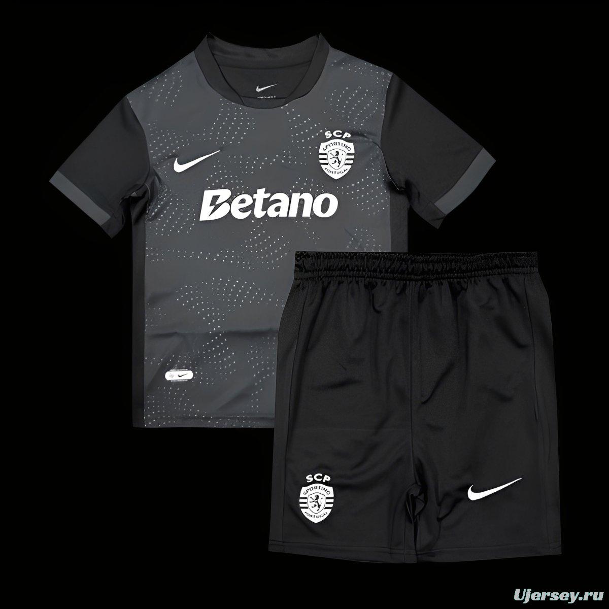 25/26 Kids Sporting Lisbon Forth Black Jersey