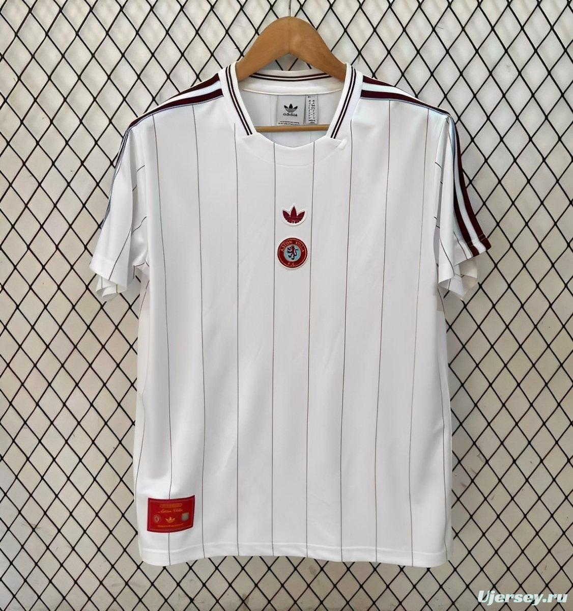 25/26 Aston Villa Adidas Original Terrace Icons WHITE Jersey
