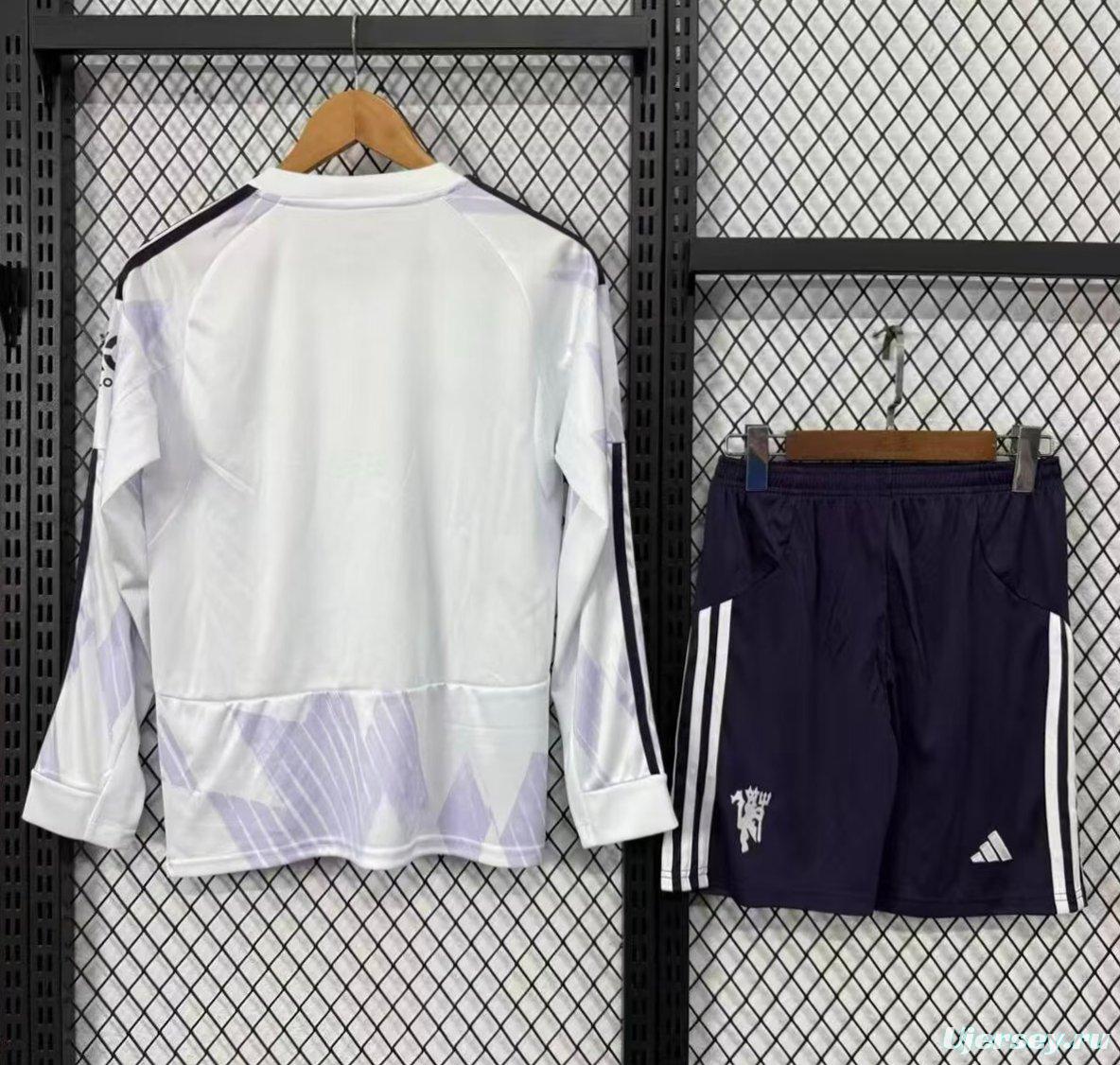 25/26 Kids Manchester United Away Long Sleeve Jersey