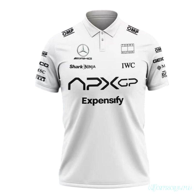 Brad Pitt F1 Movie 2025 – APXGP Black White Polo Shirt Racing Fan Loo