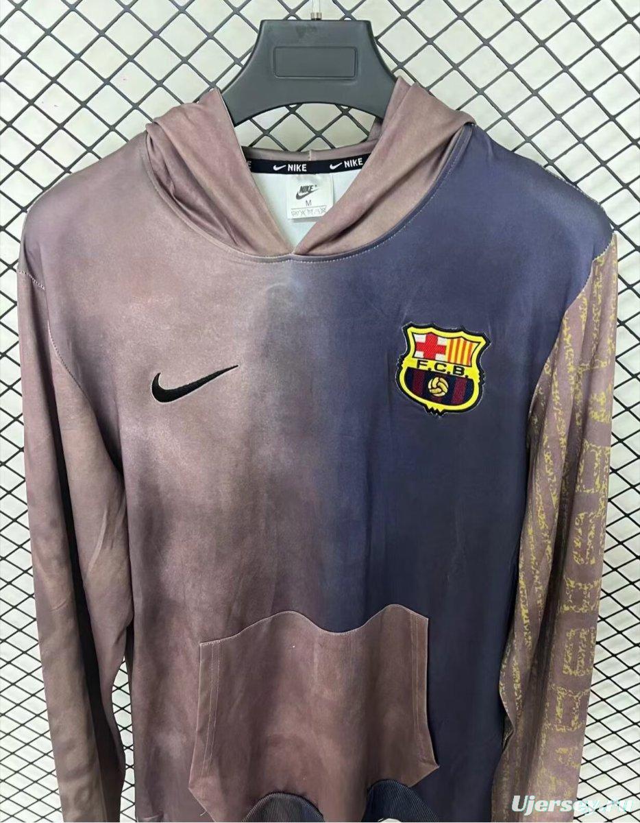 25/26 Travis Scott x Nike x FC Barcelona Split-Dye Crest Hoodie