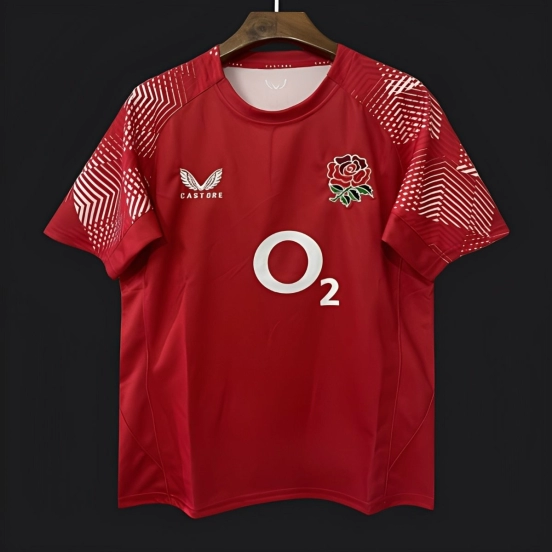 2026 England Red with Geometric Stripe Pattern Jersey