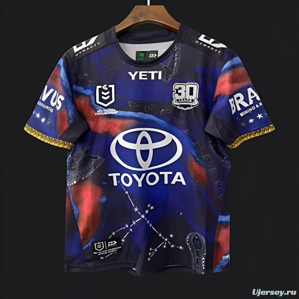 25/26 North Queensland Cowboys Navy with Indigenous Galaxy Design Jersey