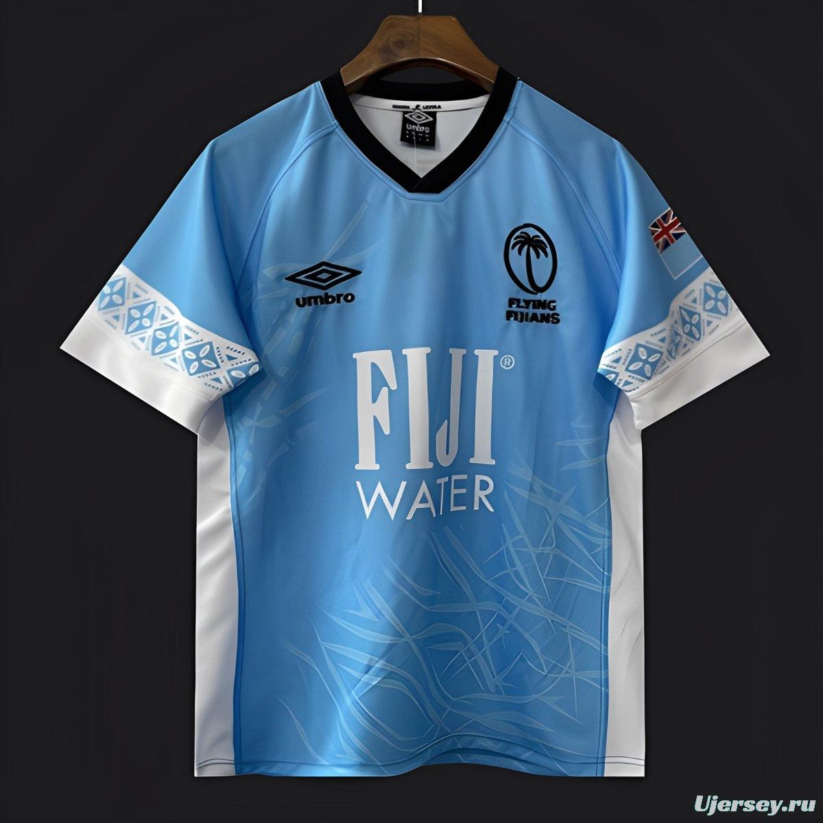 2026 Fiji Flying Fijians Sky Blue with Indigenous Patterns Jersey