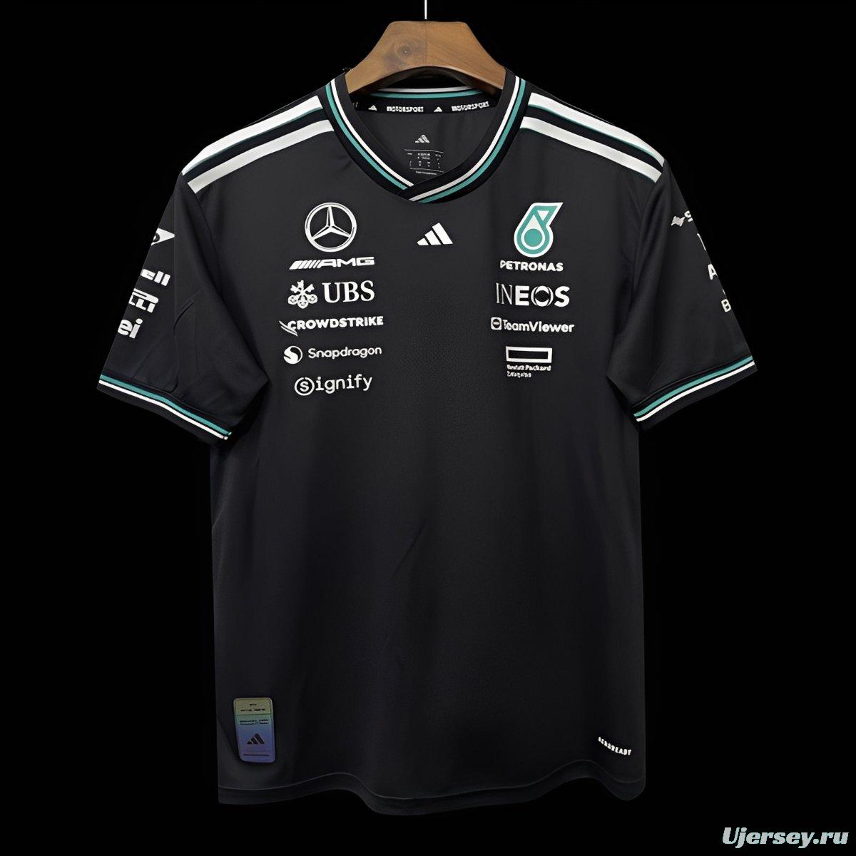2026 F1 Mercedes-AMG Petronas F1 Team Black with Teal Trim Jersey