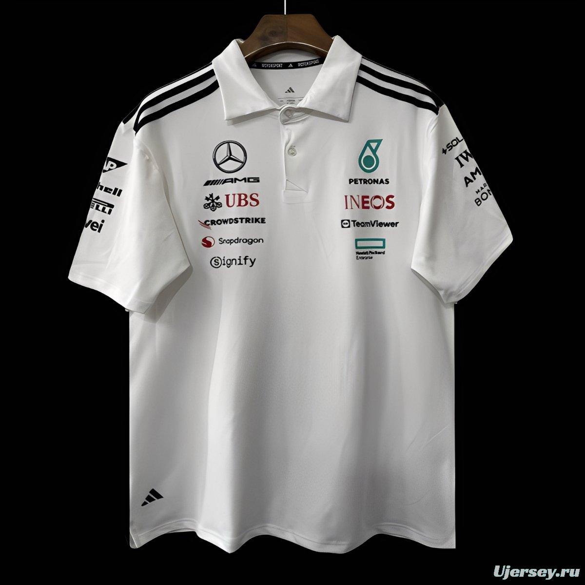 2026 F1 Mercedes-AMG Petronas F1 Team White Polo Shirt