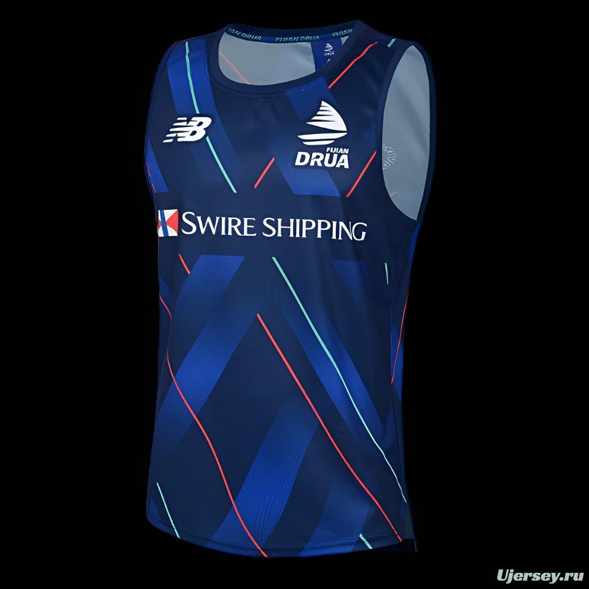 25/26 Fijian Drua Navy with Diagonal Stripes Training Vest