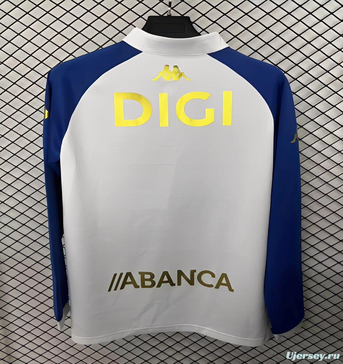 25/26 Deportivo La Coruna White with Blue Half Zipper Jacket