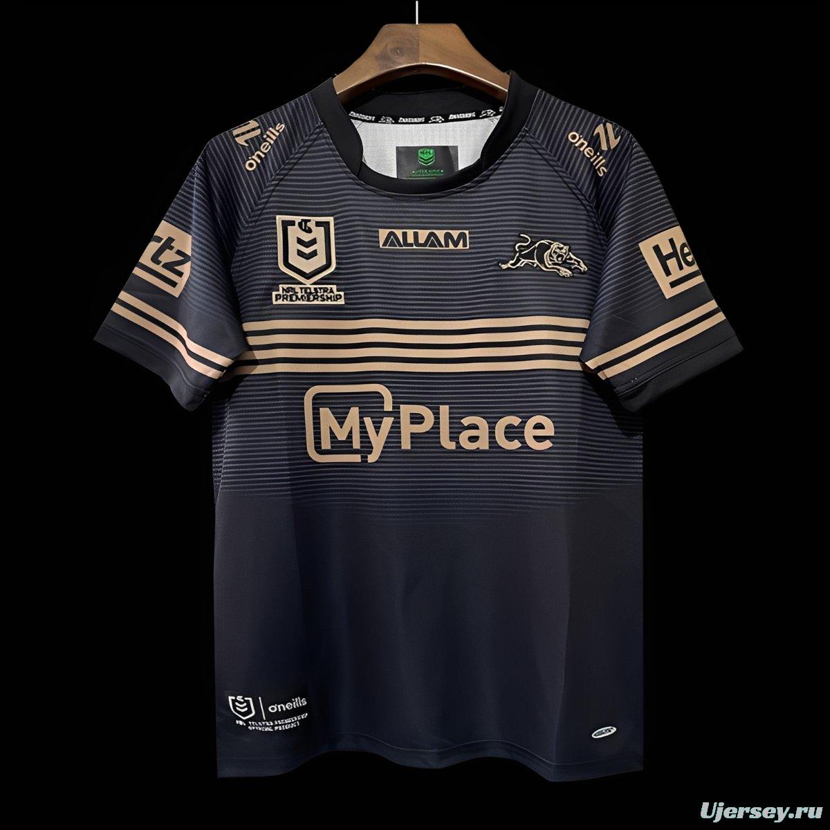 2026 Penrith Panthers Black with Gold Stripes Away Jersey