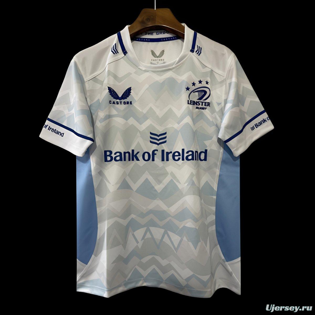 24/25 Leinster White with Chevron Pattern and Sky Blue Panels Jersey