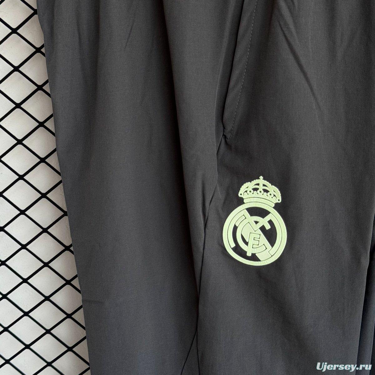 25/26 Real Madrid Green Full Zipper Windbreaker + Long Pants