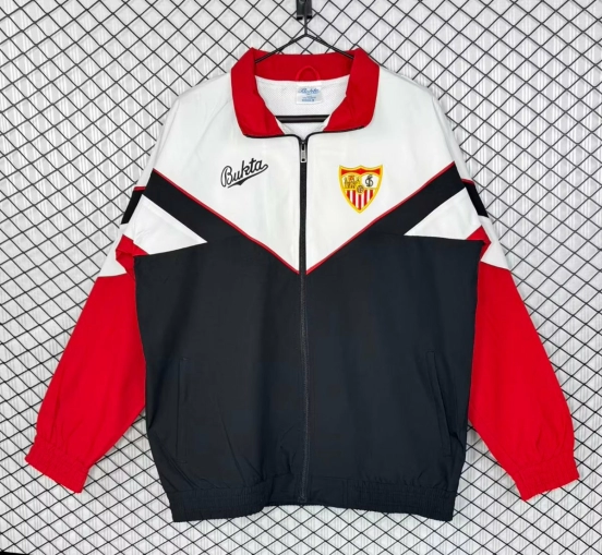 Retro 92/93 Sevilla White/Black/Red Windbreaker