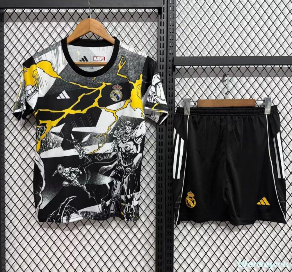 25/26 Kids Real Madrid Avengers White Pre-Match Jersey