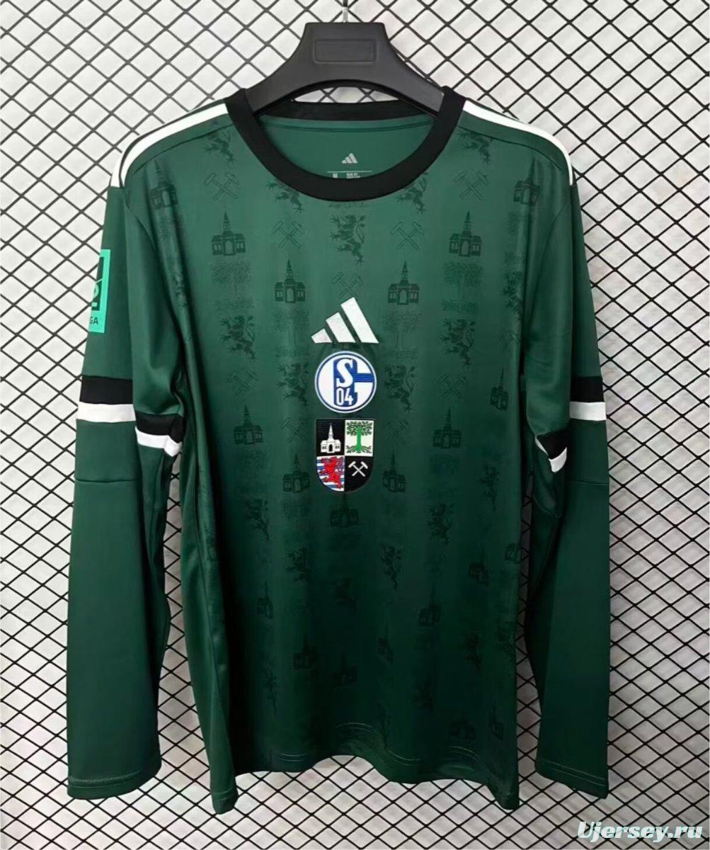25/26 Schalke 04 Green 150Th Anniversary Long Sleeve Jersey