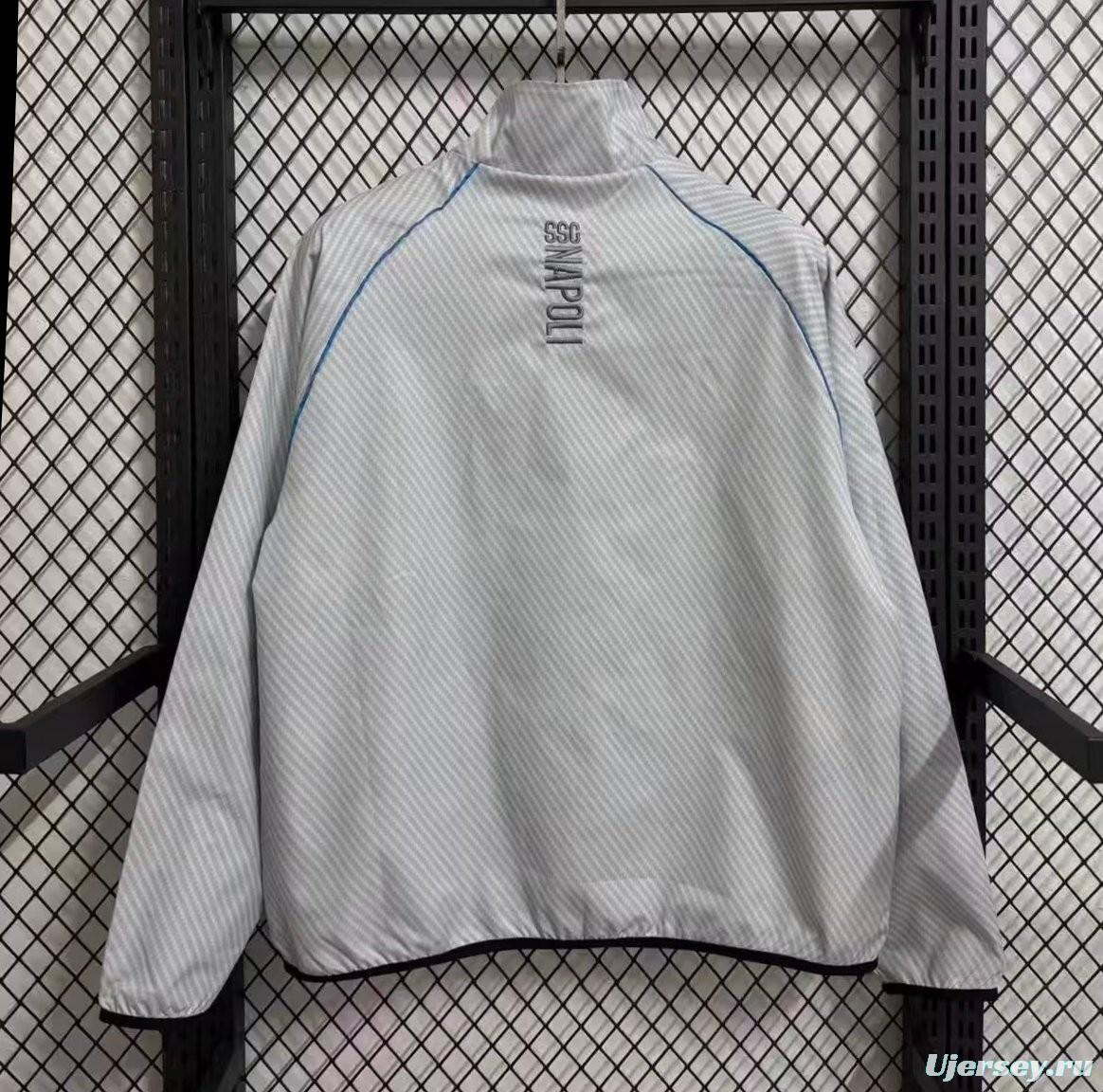 25/26 Napoli White Full Zipper Windbreaker